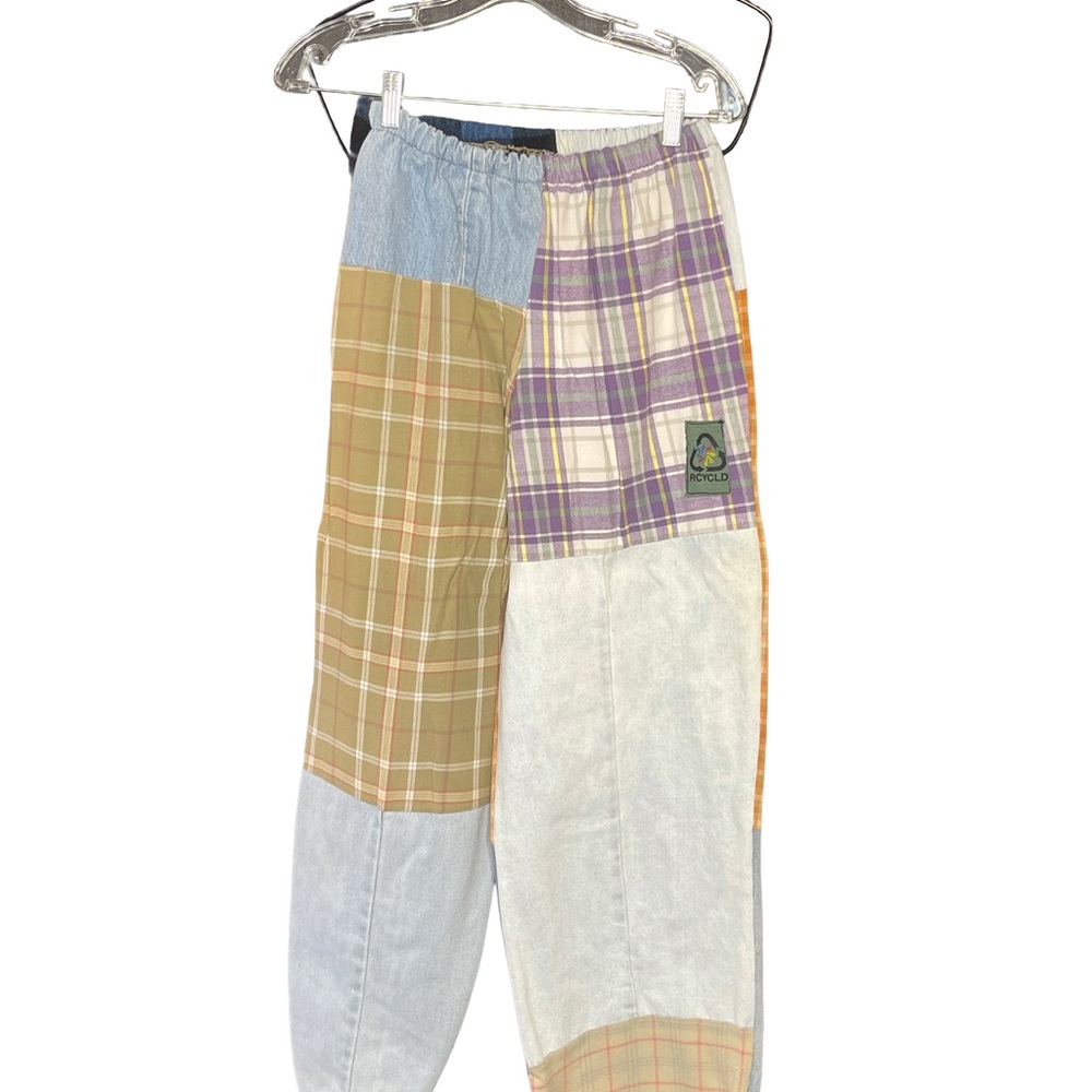 Rcycld Patchwork Plaid Pants